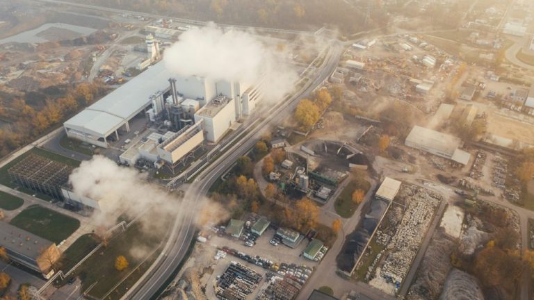 white smoke coming out from building