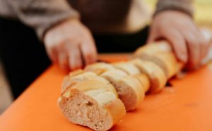brown bread on orange table