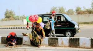 person holding balloons