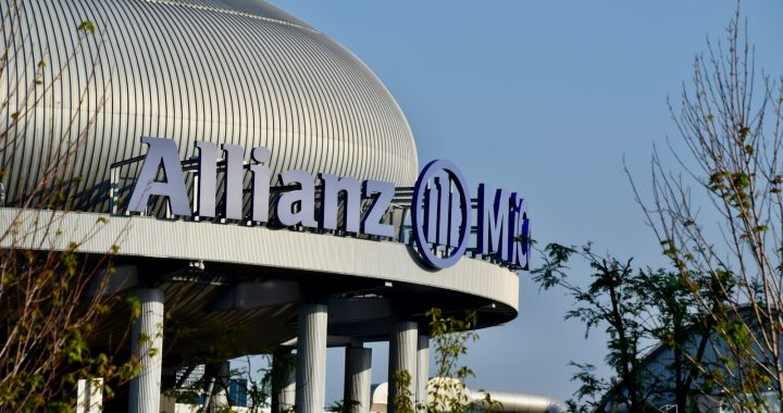 a building with a sign on top of it