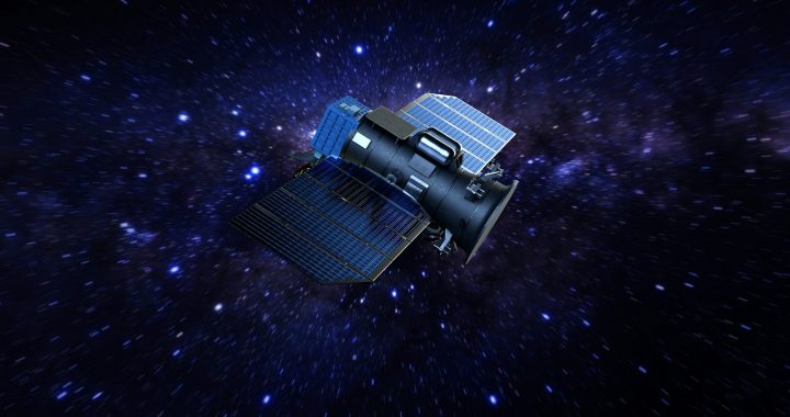 an artist's rendering of a satellite in space