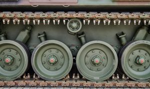 green and brown battle tank