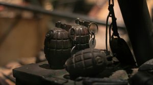 a close up of a metal object on a table