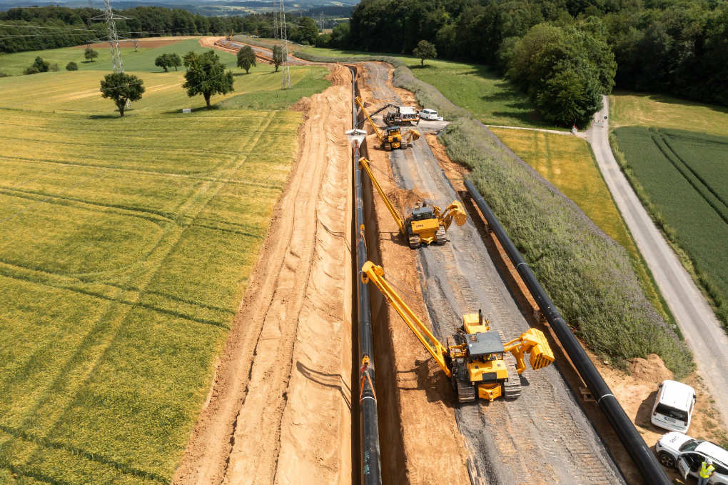 wasserstofftauglichen Süddeutsche Erdgasleitung realisiert der Fernleitungsnetzbetreiber terranets bw eine 250 Kilometer lange Gaspipeline